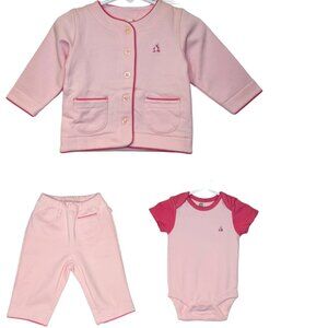 GAP - NWT girls 3-6mo light pink 3-pc fleece pant set
